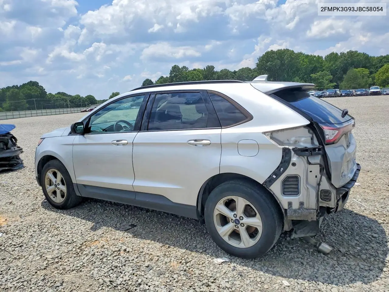 2018 Ford Edge Se VIN: 2FMPK3G93JBC58054 Lot: 59767616