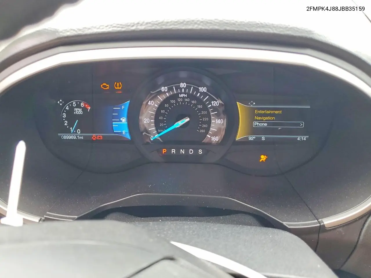 2018 Ford Edge Sel VIN: 2FMPK4J88JBB35159 Lot: 62224266