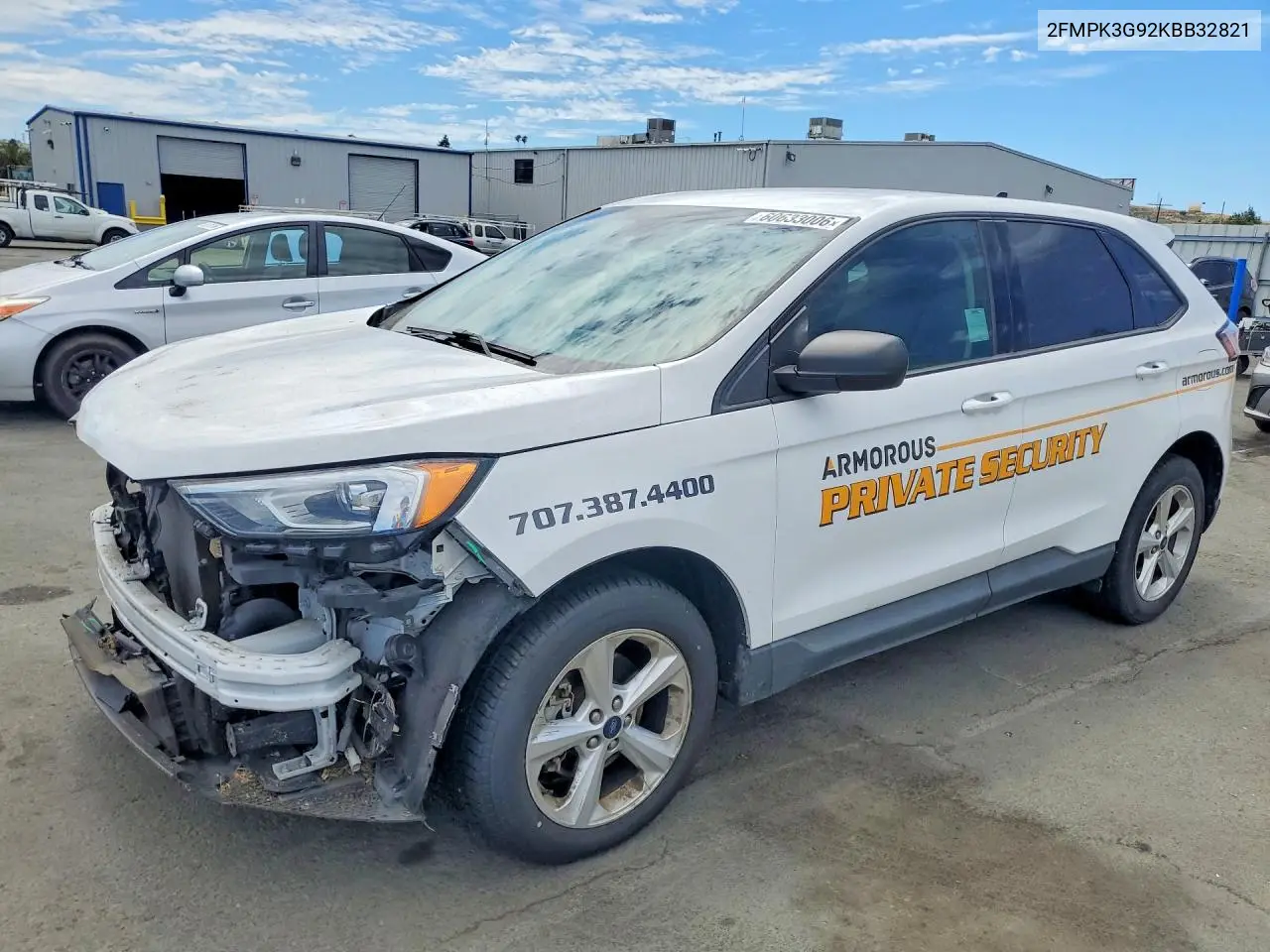 2019 Ford Edge Se VIN: 2FMPK3G92KBB32821 Lot: 60633006