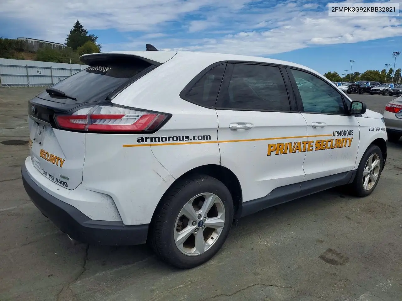 2019 Ford Edge Se VIN: 2FMPK3G92KBB32821 Lot: 60633006