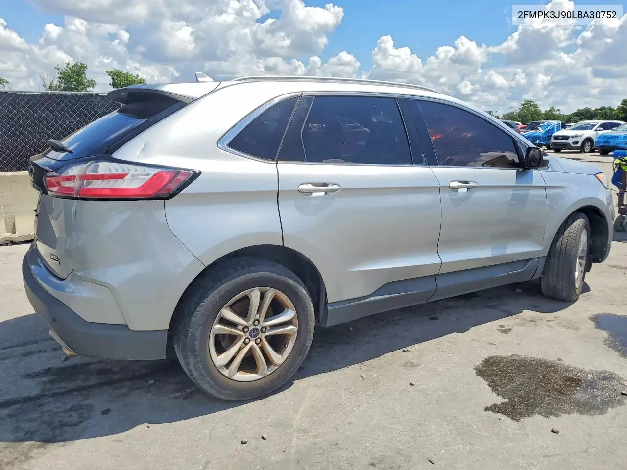 2020 Ford Edge Sel VIN: 2FMPK3J90LBA30752 Lot: 55376686
