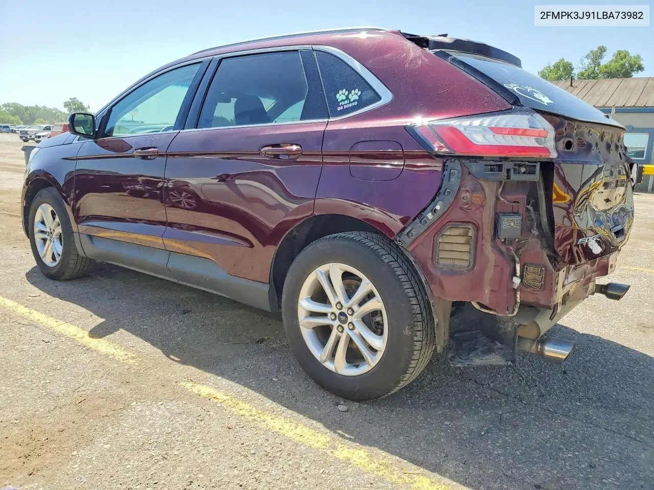 2020 Ford Edge Sel VIN: 2FMPK3J91LBA73982 Lot: 61703746