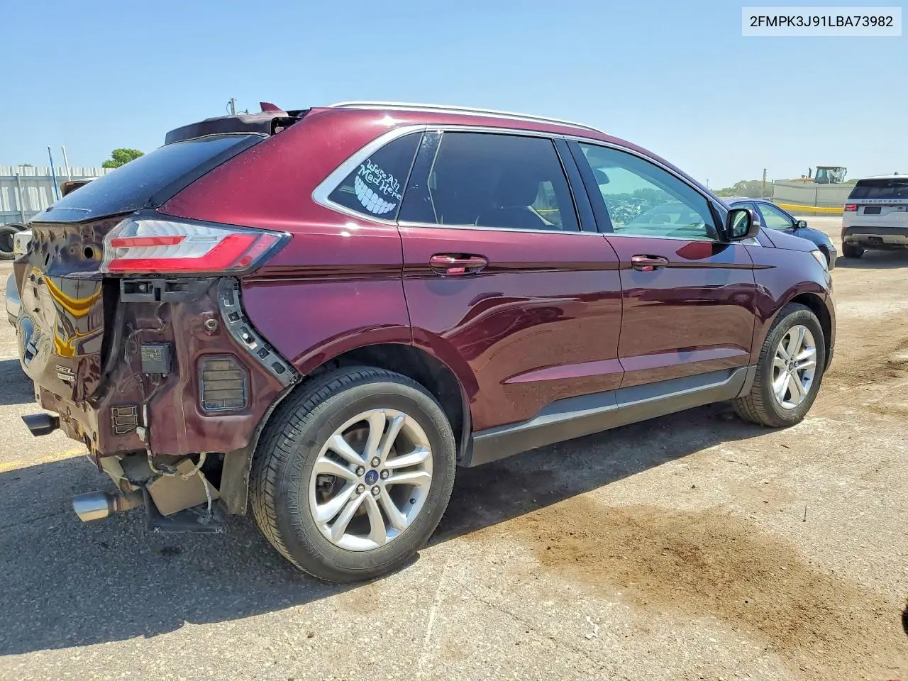 2020 Ford Edge Sel VIN: 2FMPK3J91LBA73982 Lot: 61703746