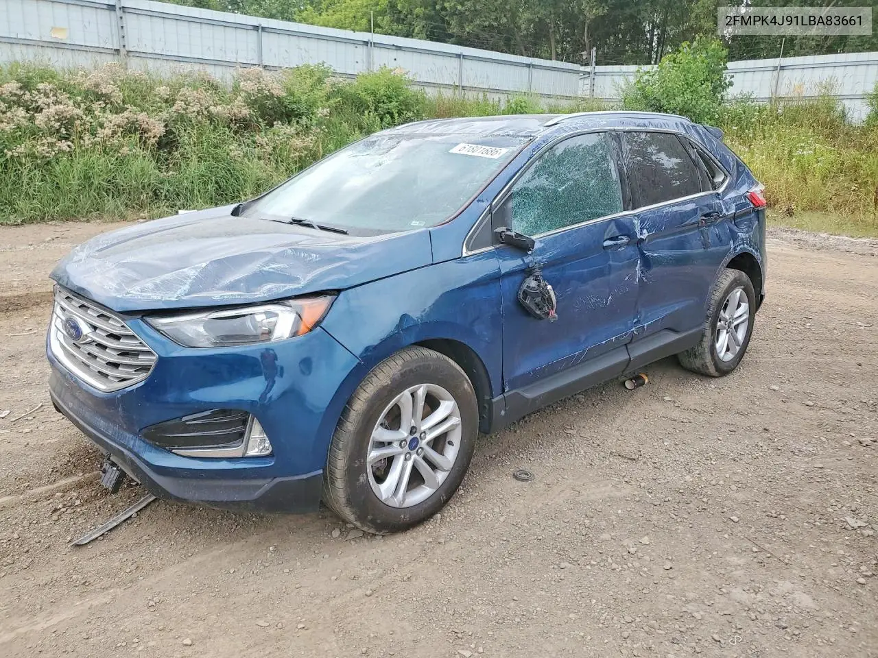 2020 Ford Edge Sel VIN: 2FMPK4J91LBA83661 Lot: 61801686