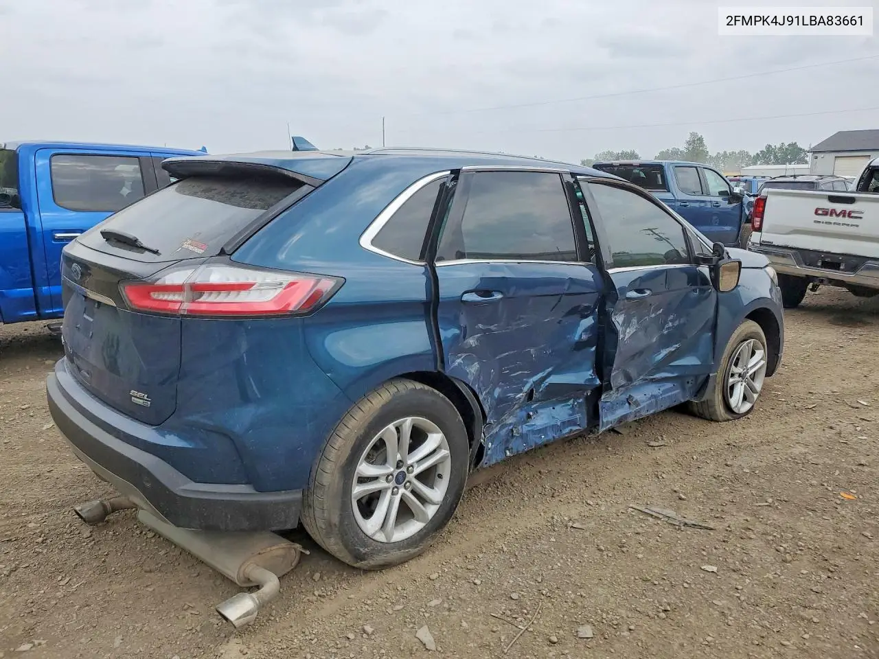 2020 Ford Edge Sel VIN: 2FMPK4J91LBA83661 Lot: 61801686