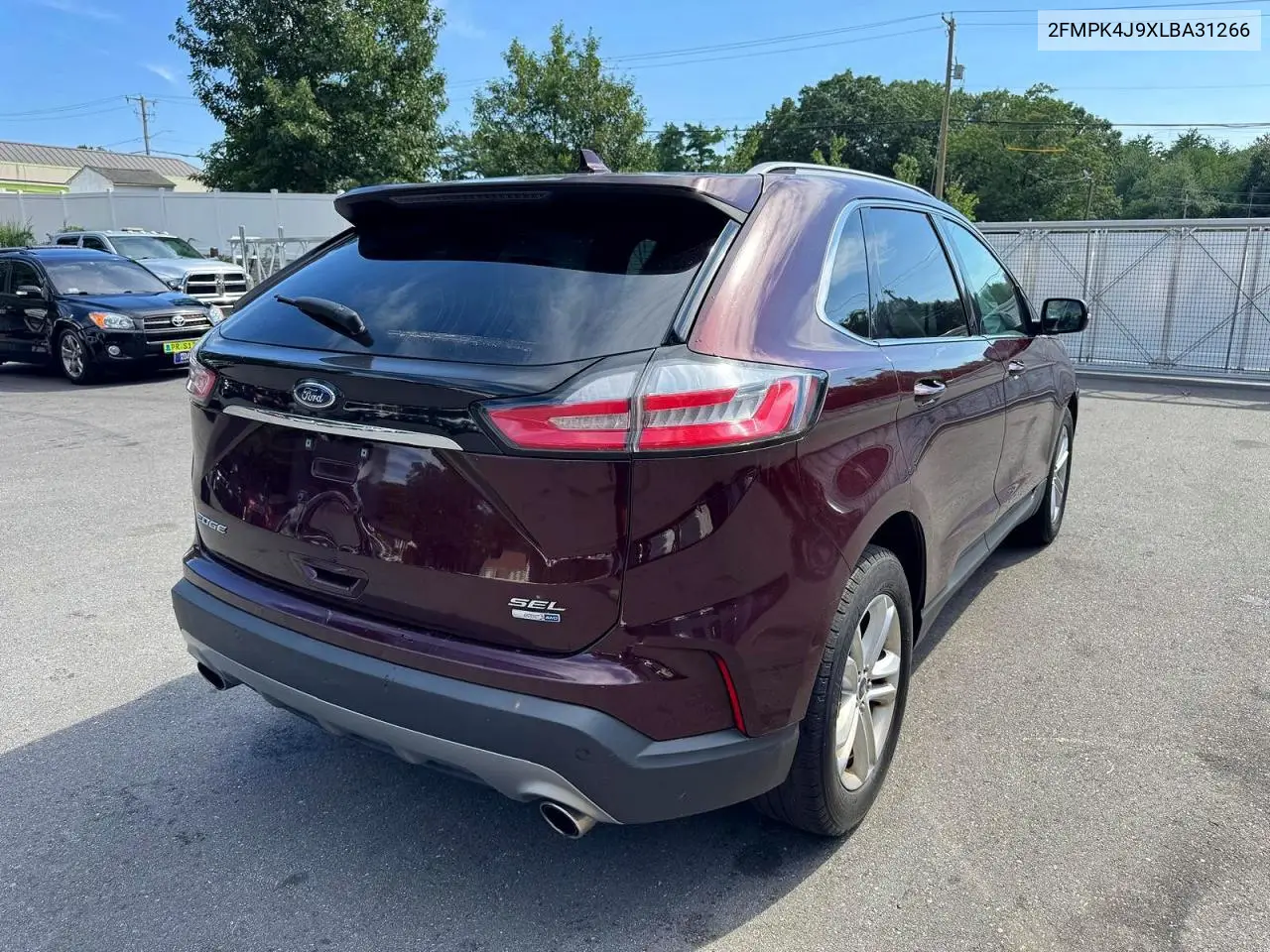 2020 Ford Edge Sel VIN: 2FMPK4J9XLBA31266 Lot: 62195666