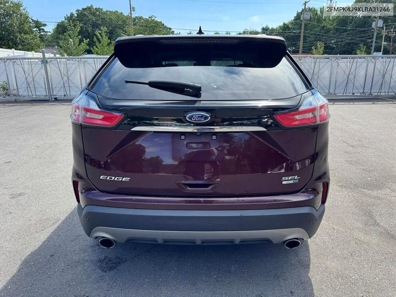 2020 Ford Edge Sel VIN: 2FMPK4J9XLBA31266 Lot: 62195666