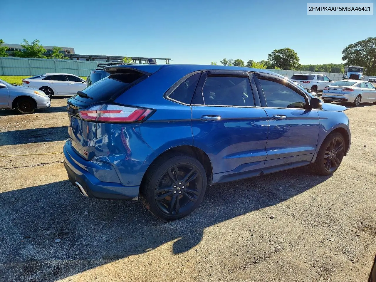 2021 Ford Edge St VIN: 2FMPK4AP5MBA46421 Lot: 56786996
