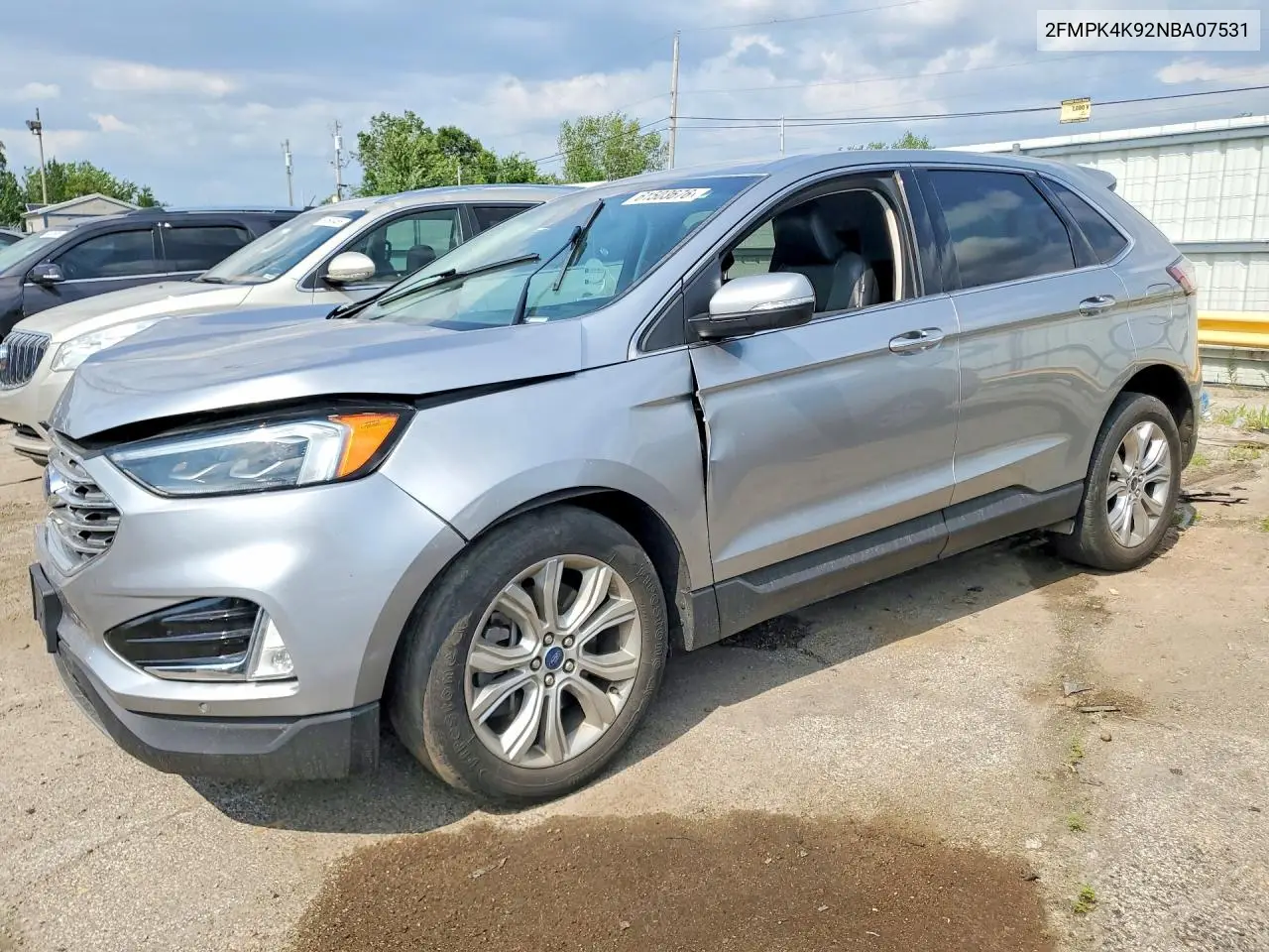 2022 Ford Edge Titanium VIN: 2FMPK4K92NBA07531 Lot: 61503676