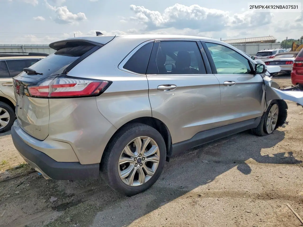 2022 Ford Edge Titanium VIN: 2FMPK4K92NBA07531 Lot: 61503676