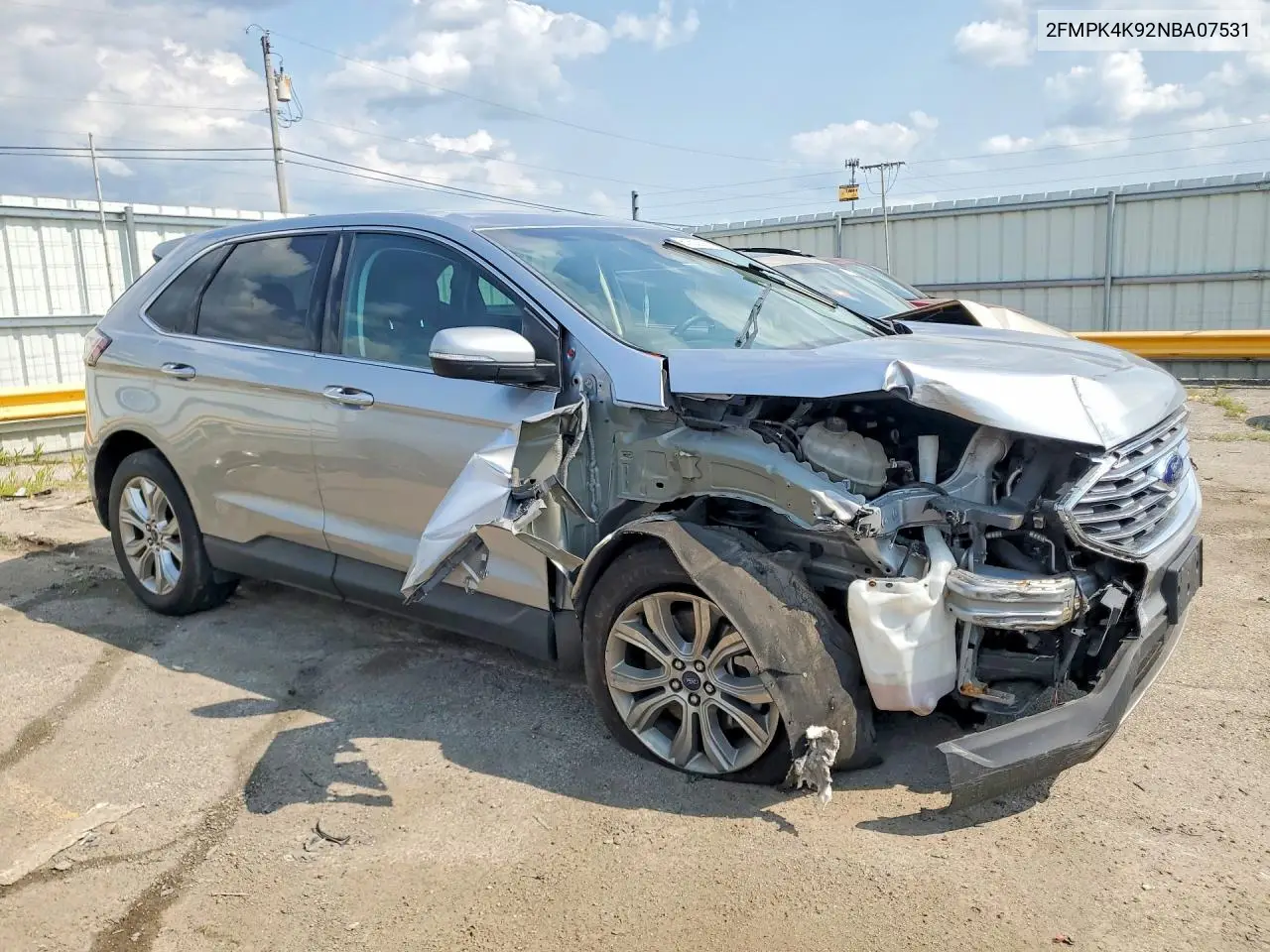 2022 Ford Edge Titanium VIN: 2FMPK4K92NBA07531 Lot: 61503676