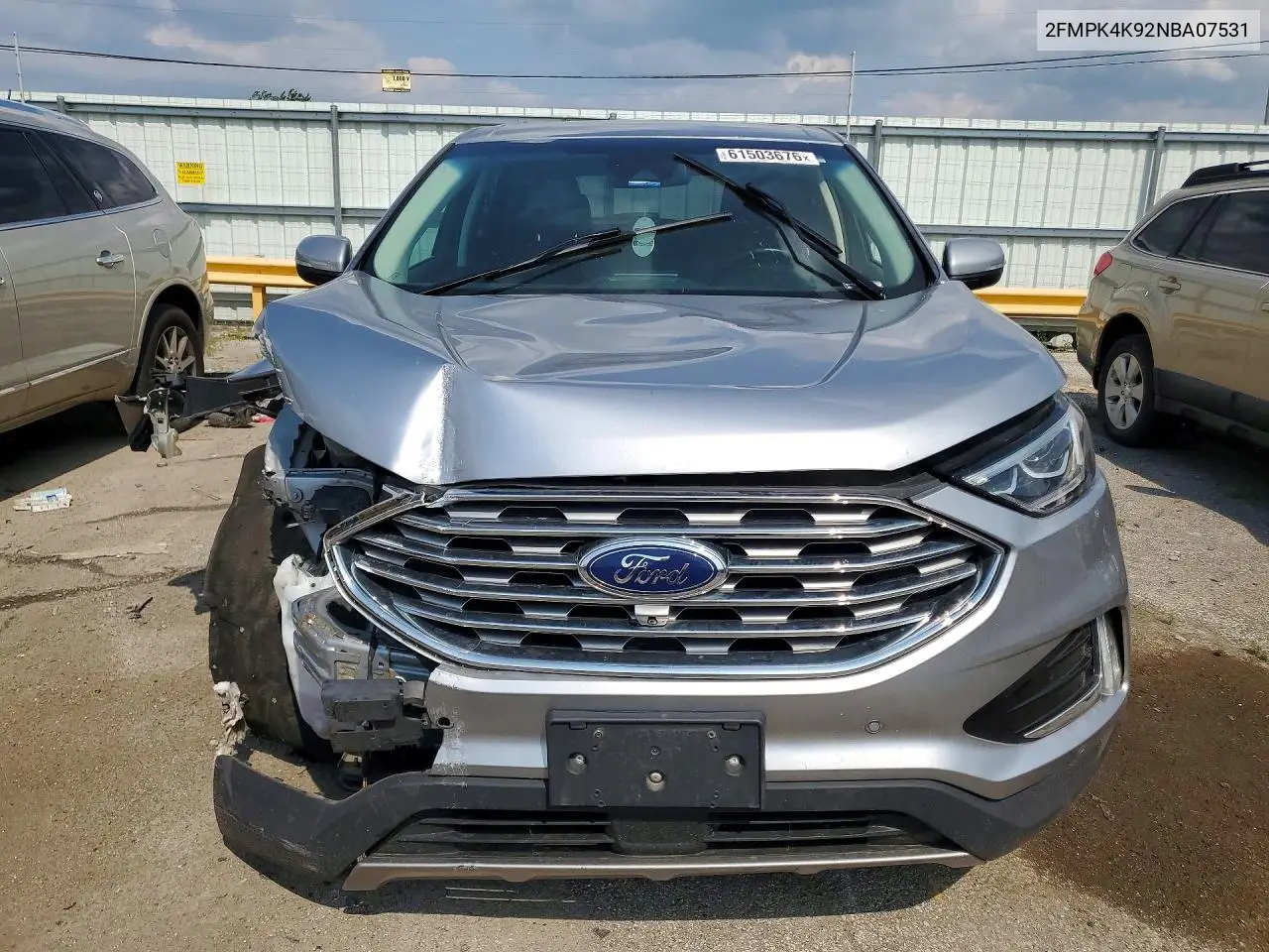 2022 Ford Edge Titanium VIN: 2FMPK4K92NBA07531 Lot: 61503676