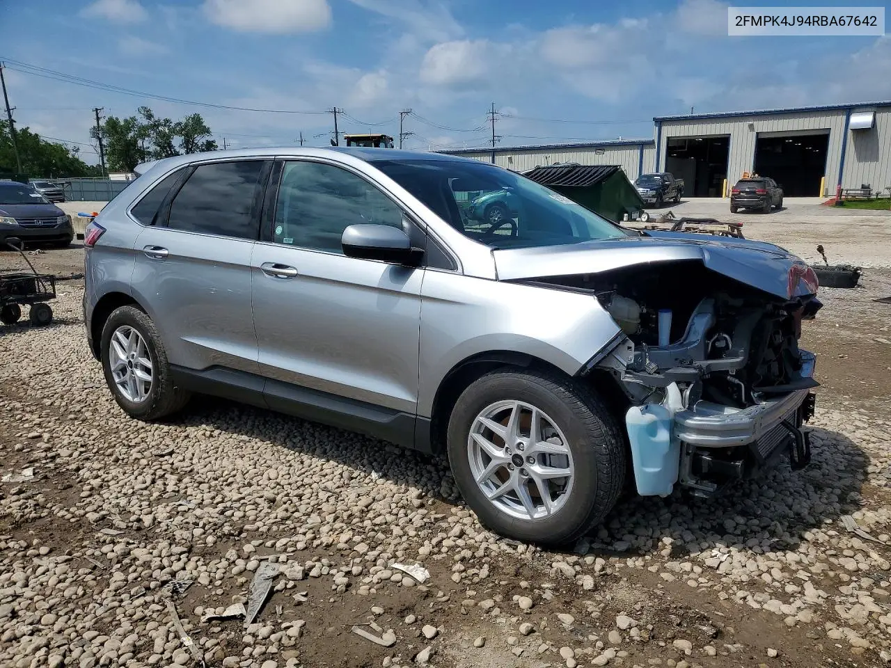 2024 Ford Edge Sel VIN: 2FMPK4J94RBA67642 Lot: 59169516
