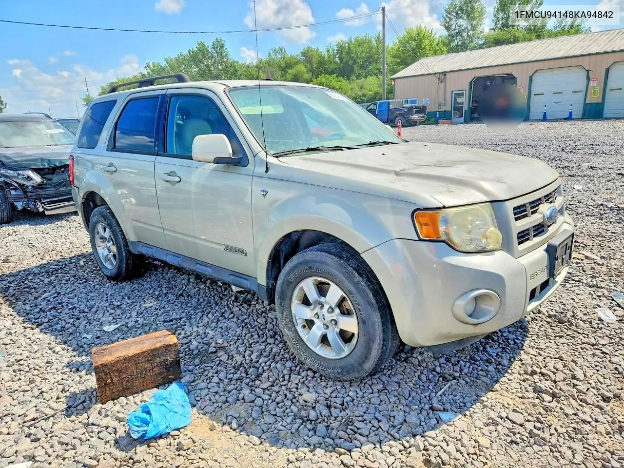 2008 Ford Escape VIN: 1FMCU94148KA94842 Lot: 60326436
