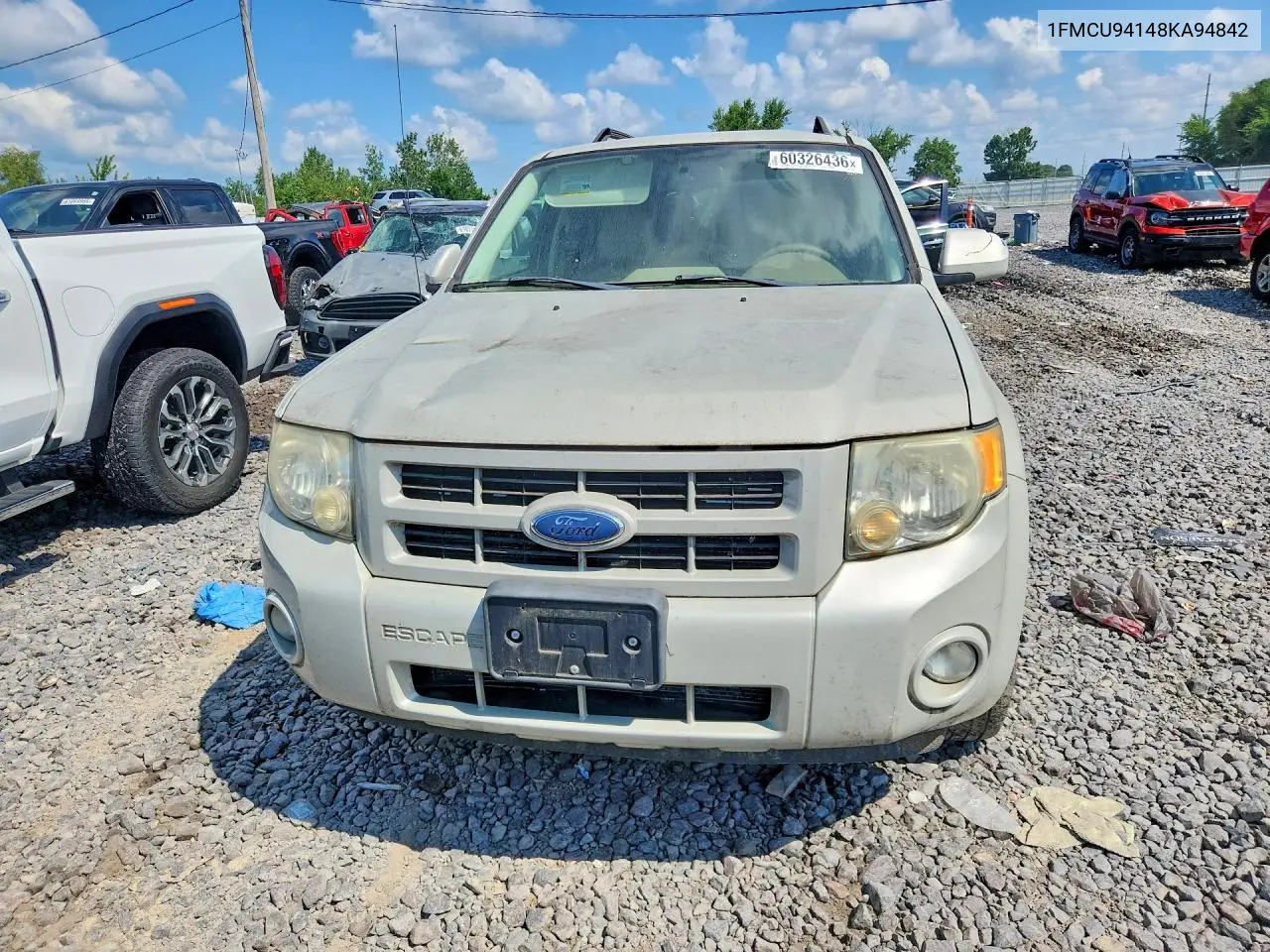 2008 Ford Escape VIN: 1FMCU94148KA94842 Lot: 60326436