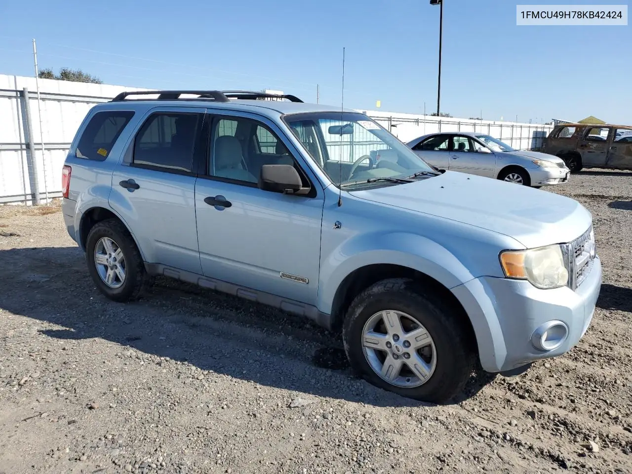 1FMCU49H78KB42424 2008 Ford Escape Hev