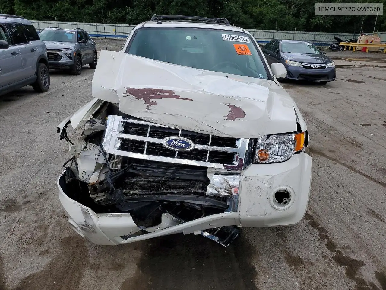 2012 Ford Escape Limited VIN: 1FMCU9E72CKA63360 Lot: 61980616
