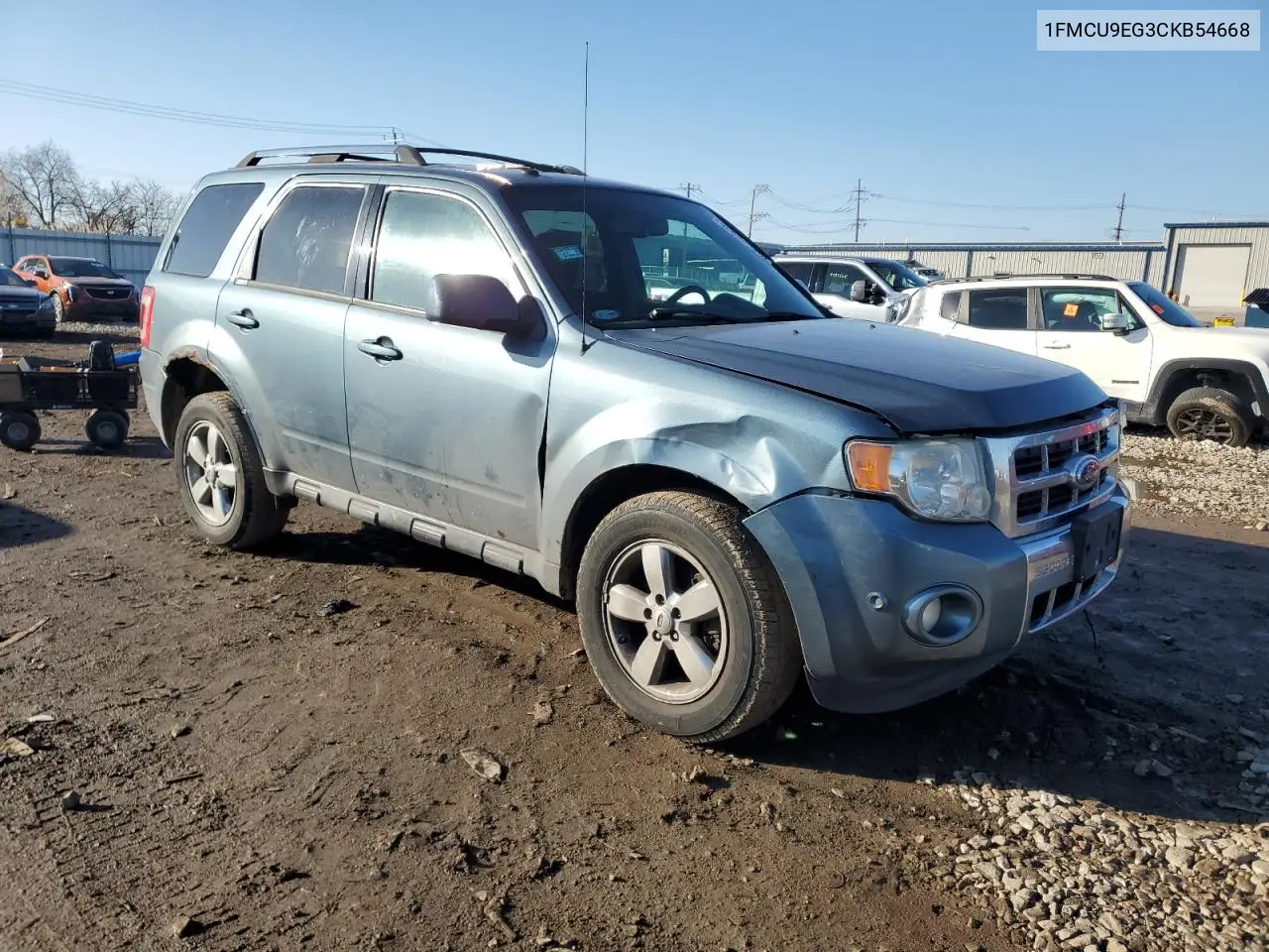 1FMCU9EG3CKB54668 2012 Ford Escape Limited