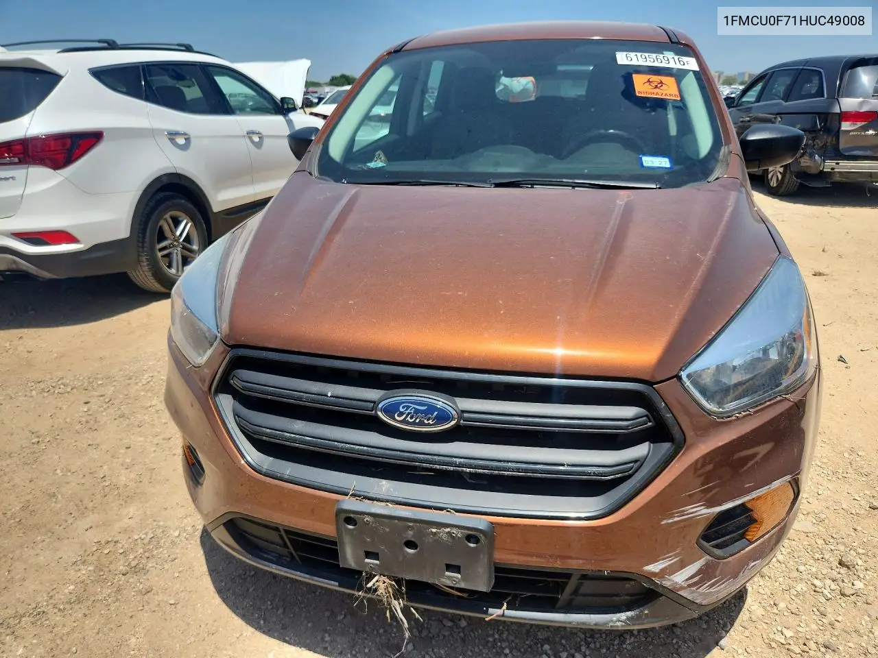 2017 Ford Escape S VIN: 1FMCU0F71HUC49008 Lot: 61956916