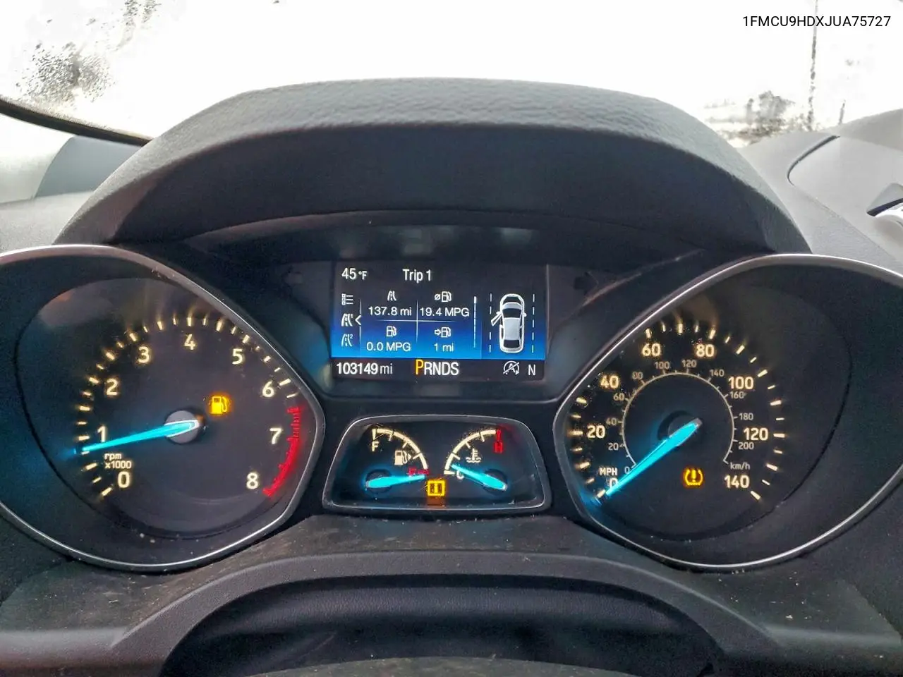 1FMCU9HDXJUA75727 2018 Ford Escape Sel