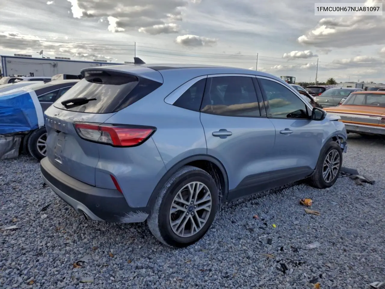 2022 Ford Escape Sel VIN: 1FMCU0H67NUA81097 Lot: 76283245