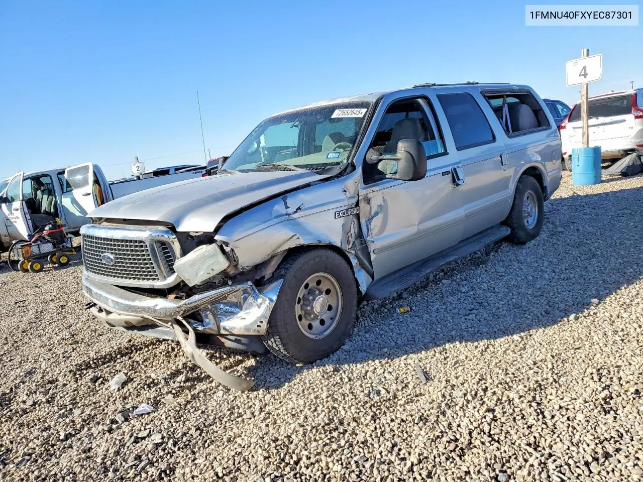 2000 Ford Excursion Xlt VIN: 1FMNU40FXYEC87301 Lot: 72652645