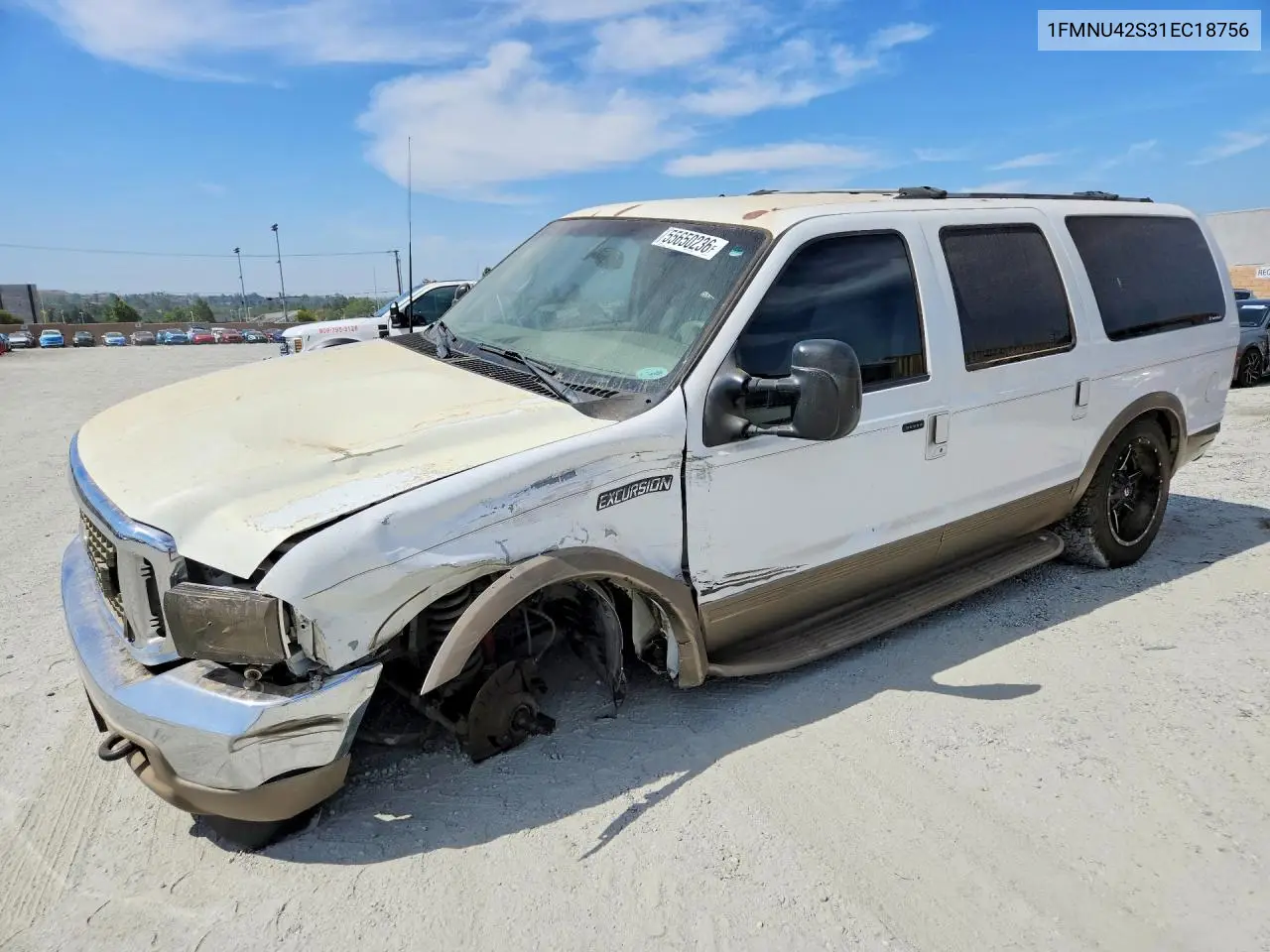 2001 Ford Excursion Limited VIN: 1FMNU42S31EC18756 Lot: 55650236