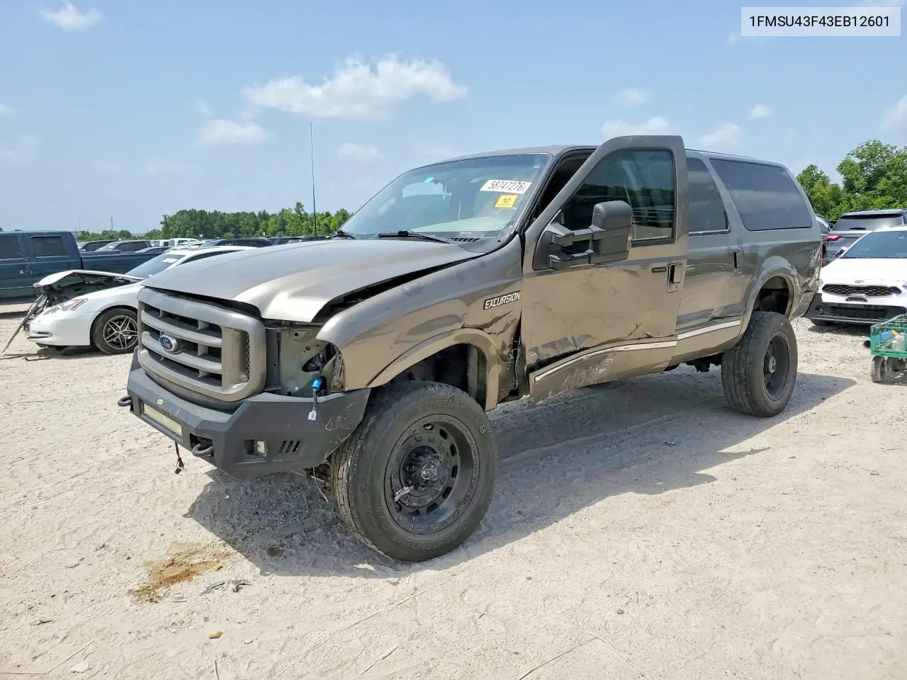 2003 Ford Excursion Limited VIN: 1FMSU43F43EB12601 Lot: 58747276