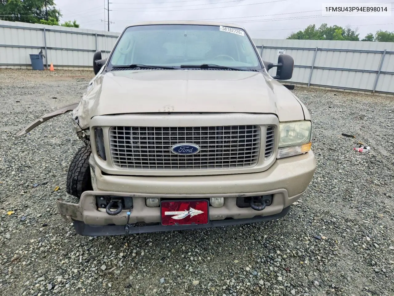2004 Ford Excursion Limited VIN: 1FMSU43P94EB98014 Lot: 58182726