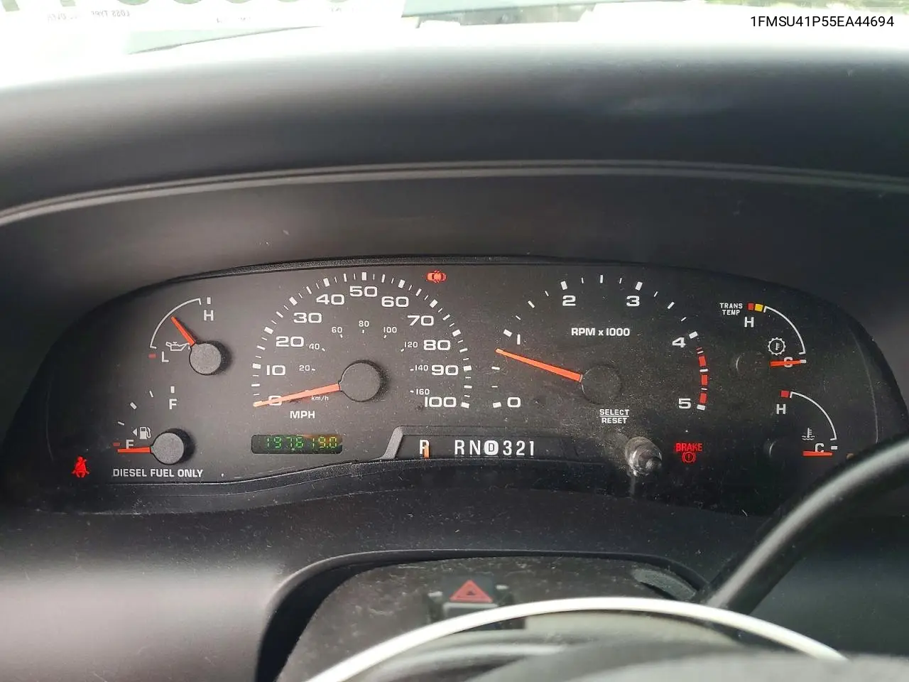 2005 Ford Excursion Xlt VIN: 1FMSU41P55EA44694 Lot: 53600446
