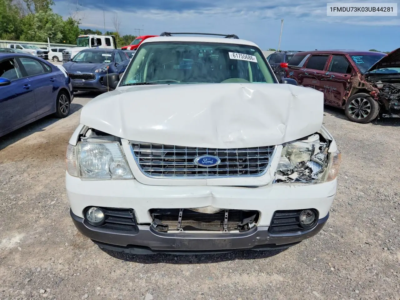 2003 Ford Explorer Xlt VIN: 1FMDU73K03UB44281 Lot: 61755686