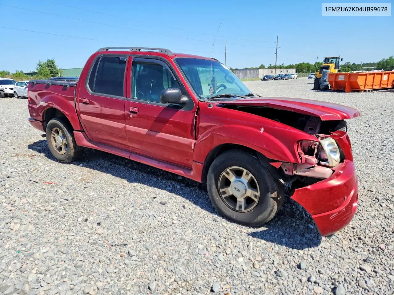 2004 Ford Explorer Sport Trac VIN: 1FMZU67K04UB99678 Lot: 53572876