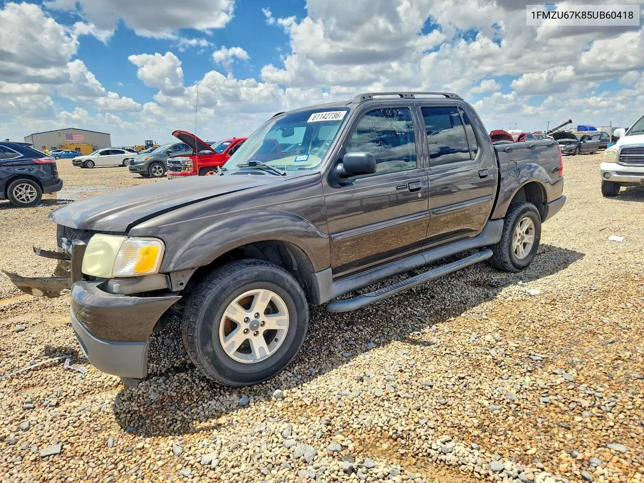2005 Ford Explorer Sport Trac VIN: 1FMZU67K85UB60418 Lot: 61142736