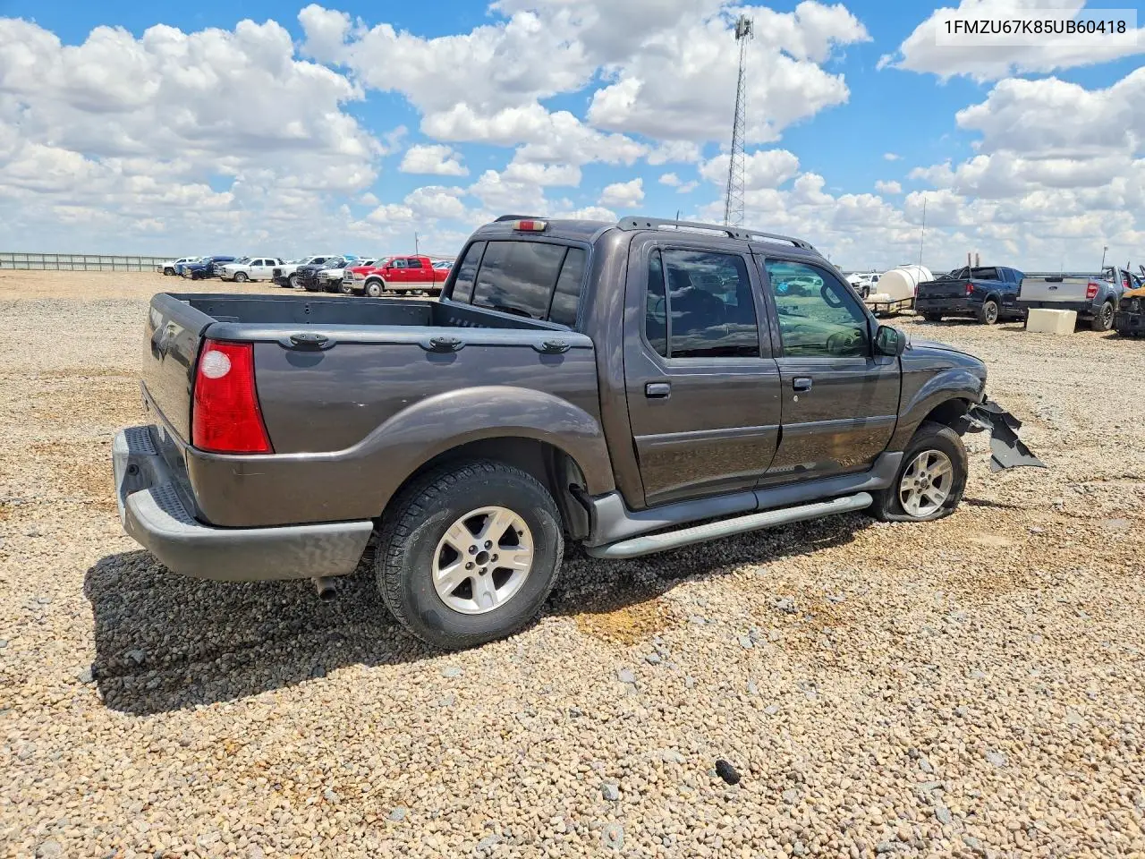 2005 Ford Explorer Sport Trac VIN: 1FMZU67K85UB60418 Lot: 61142736