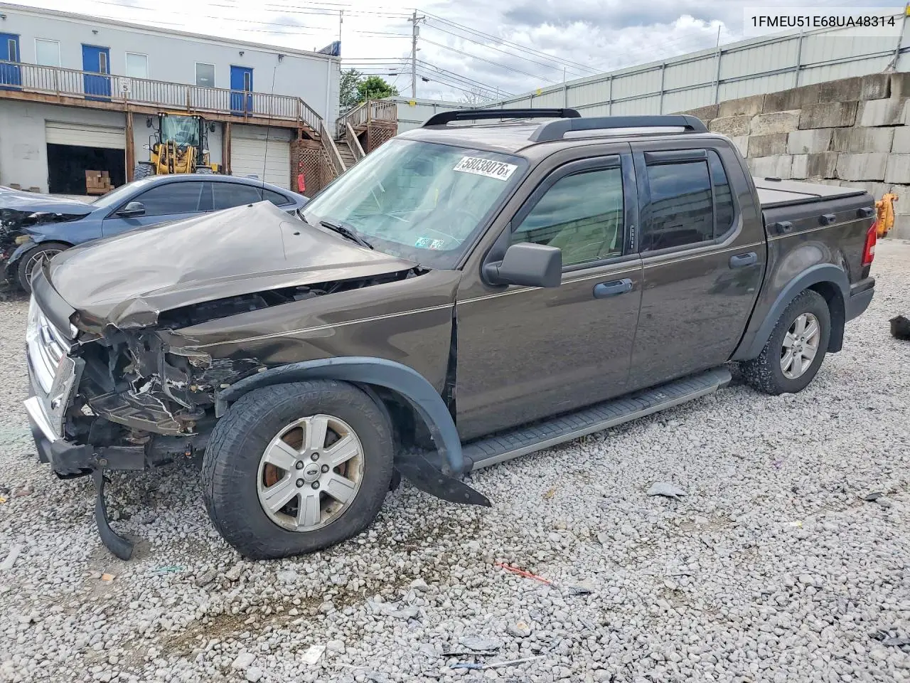2008 Ford Explorer Sport Trac Xlt VIN: 1FMEU51E68UA48314 Lot: 58038076