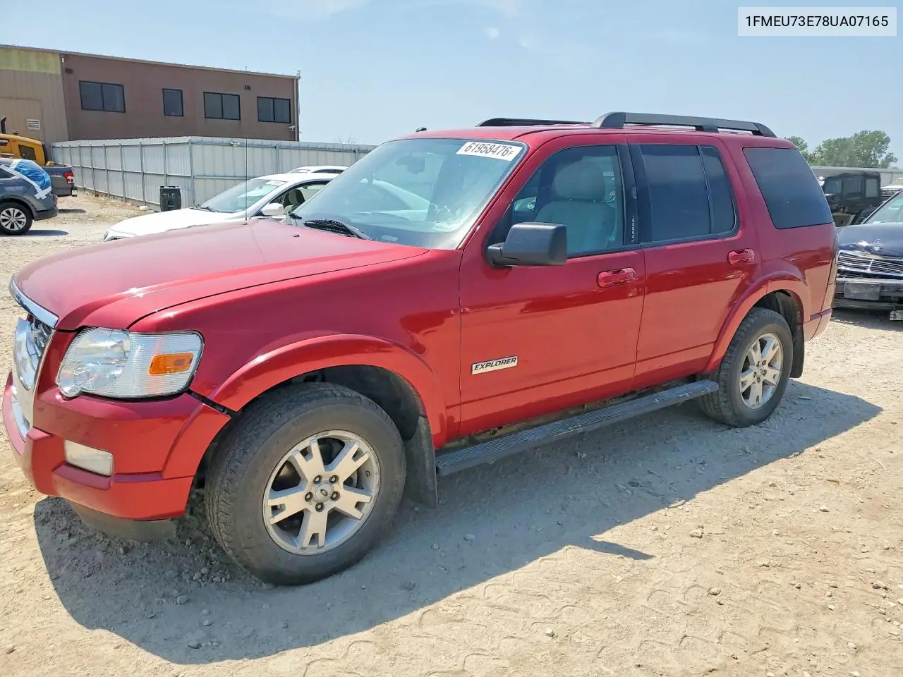 2008 Ford Explorer Xlt VIN: 1FMEU73E78UA07165 Lot: 61958476