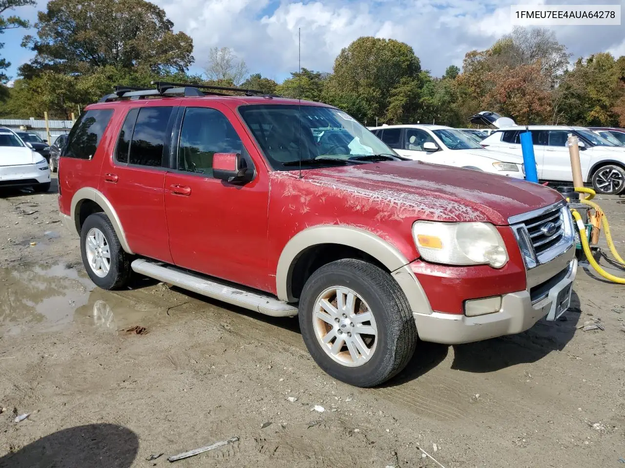 1FMEU7EE4AUA64278 2010 Ford Explorer Eddie Bauer