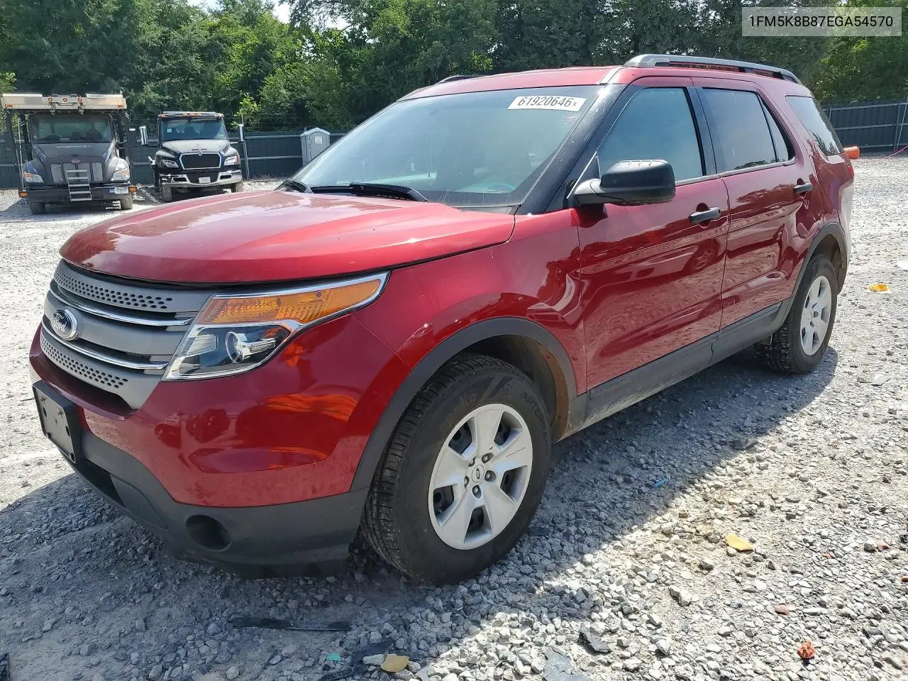 2014 Ford Explorer VIN: 1FM5K8B87EGA54570 Lot: 61920646