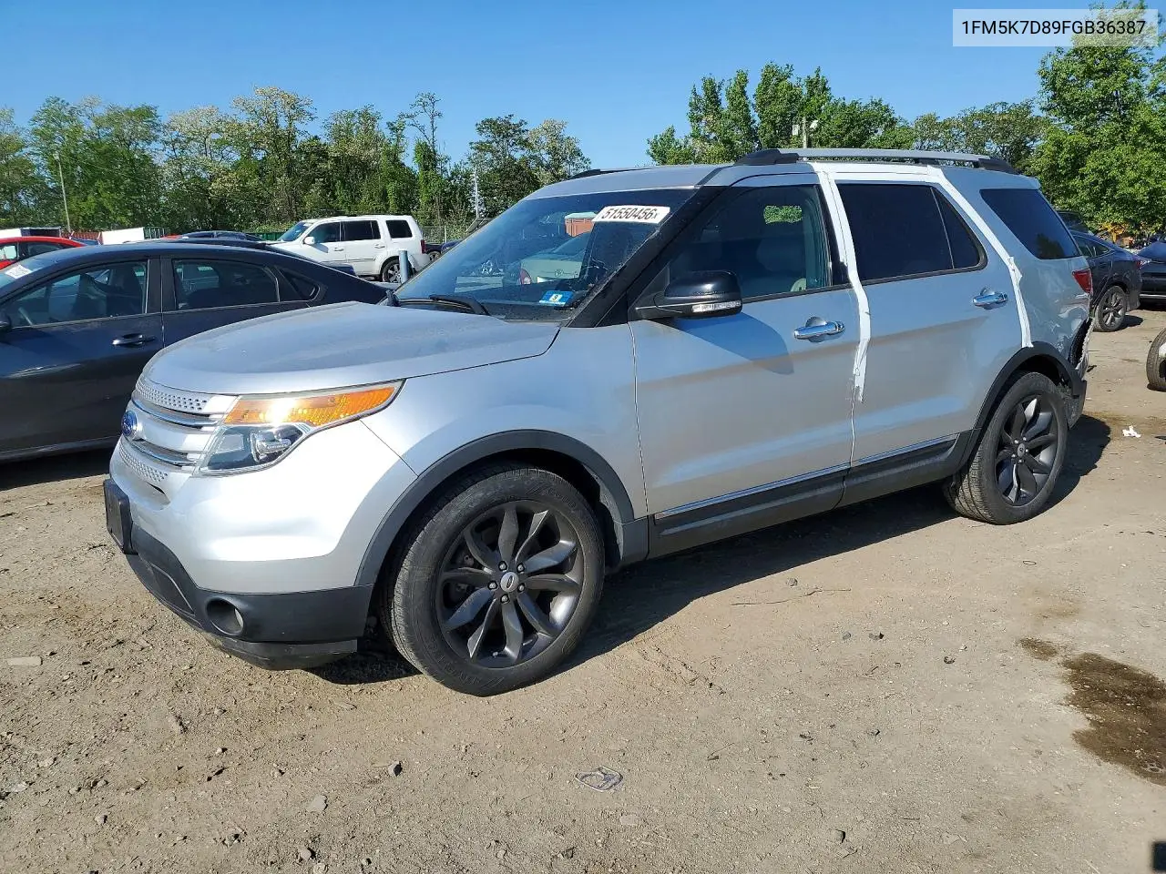 1FM5K7D89FGB36387 2015 Ford Explorer Xlt