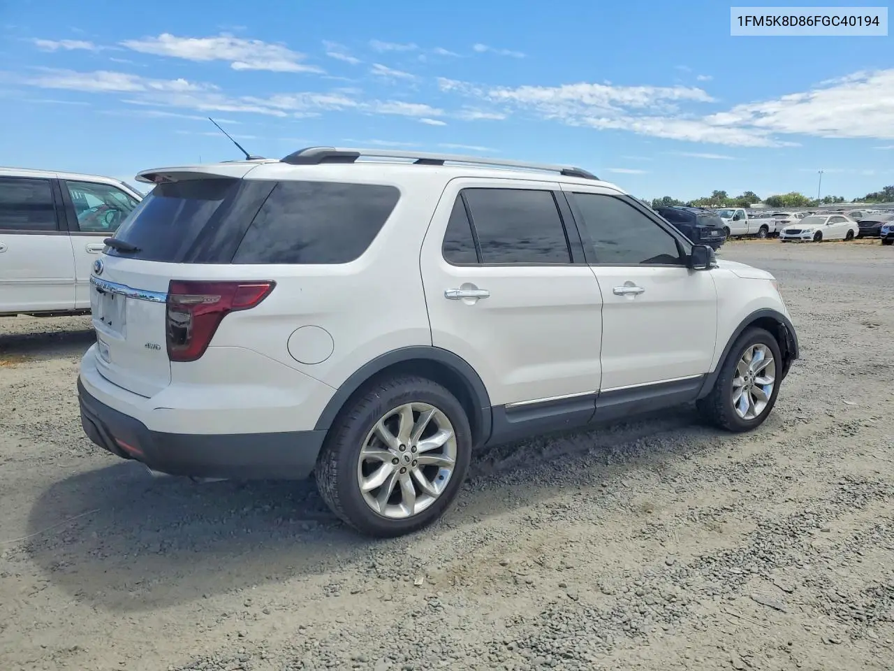 2015 Ford Explorer Xlt VIN: 1FM5K8D86FGC40194 Lot: 58415026