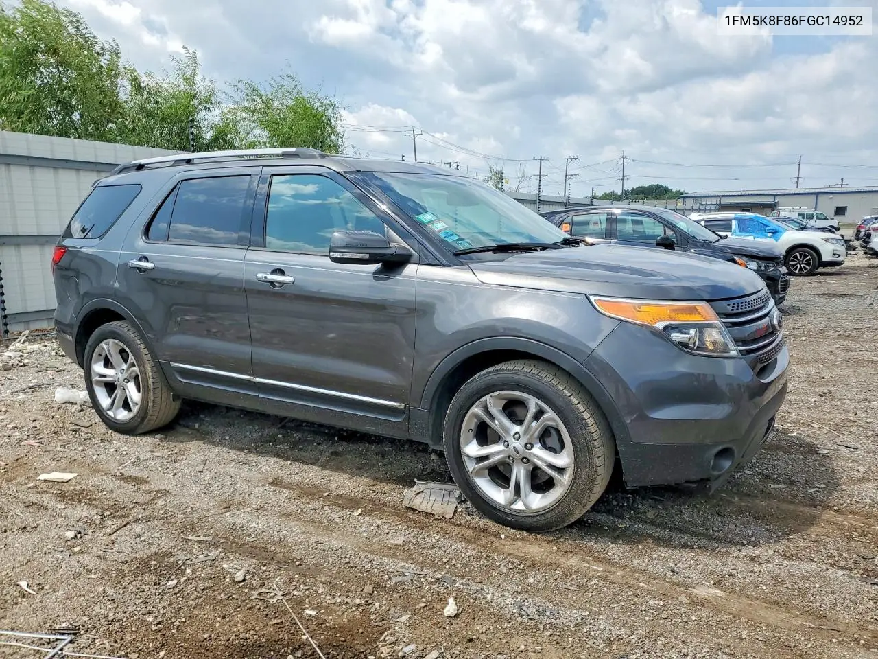 2015 Ford Explorer Limited VIN: 1FM5K8F86FGC14952 Lot: 61341466