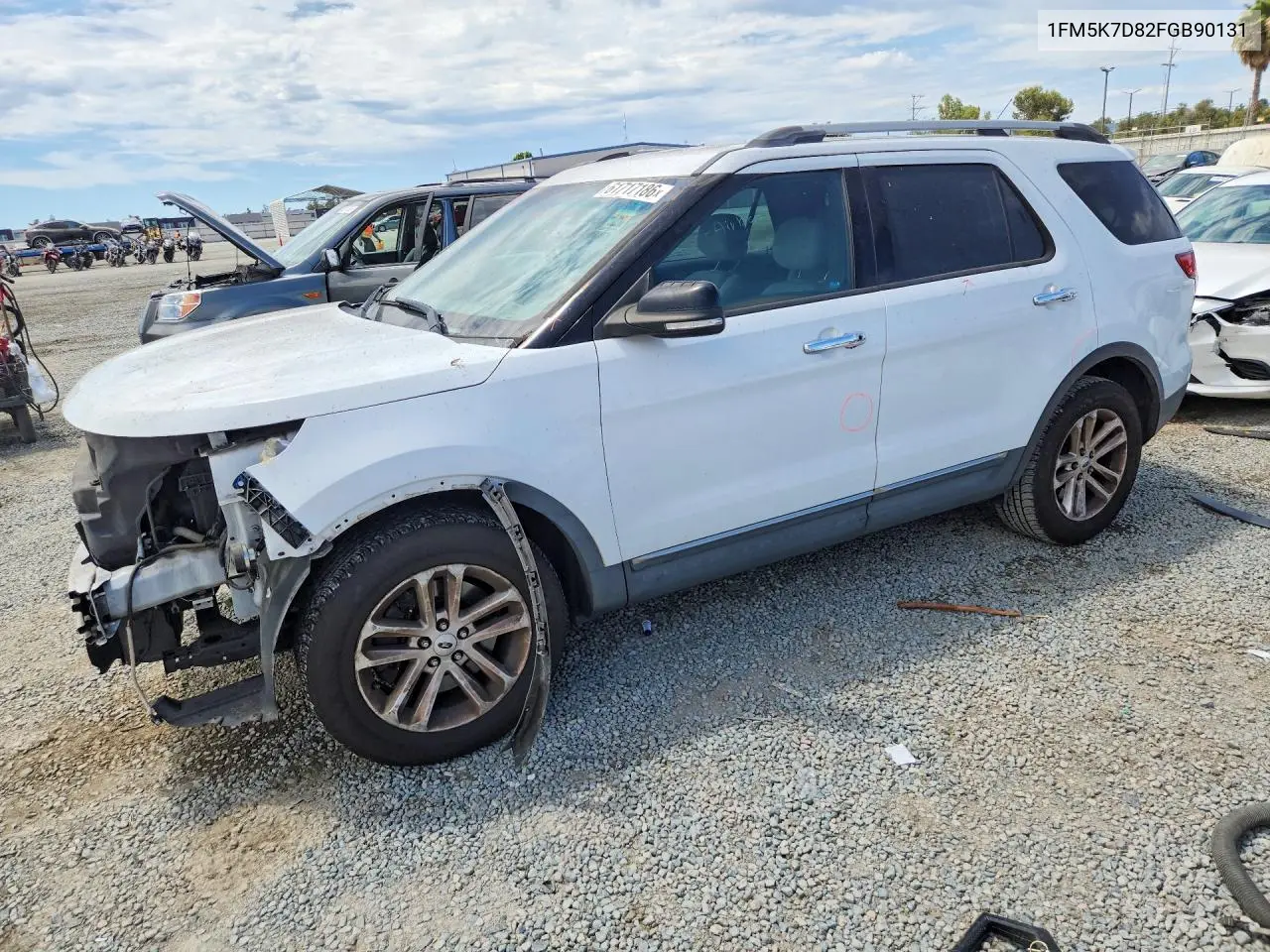 2015 Ford Explorer Xlt VIN: 1FM5K7D82FGB90131 Lot: 61717186