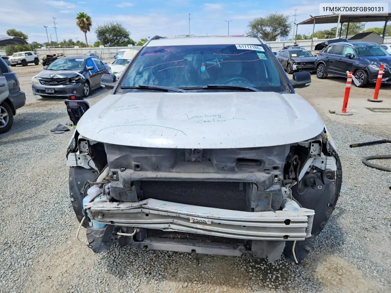 2015 Ford Explorer Xlt VIN: 1FM5K7D82FGB90131 Lot: 61717186