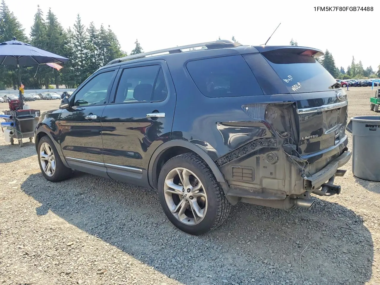 2015 Ford Explorer Limited VIN: 1FM5K7F80FGB74488 Lot: 61879836