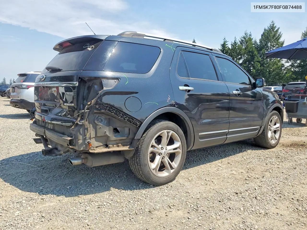 2015 Ford Explorer Limited VIN: 1FM5K7F80FGB74488 Lot: 61879836