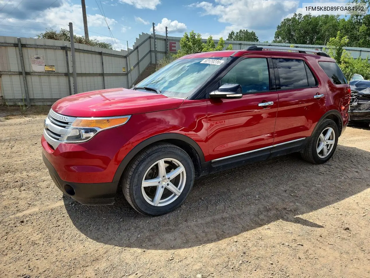 2015 Ford Explorer Xlt VIN: 1FM5K8D89FGA84992 Lot: 62120236