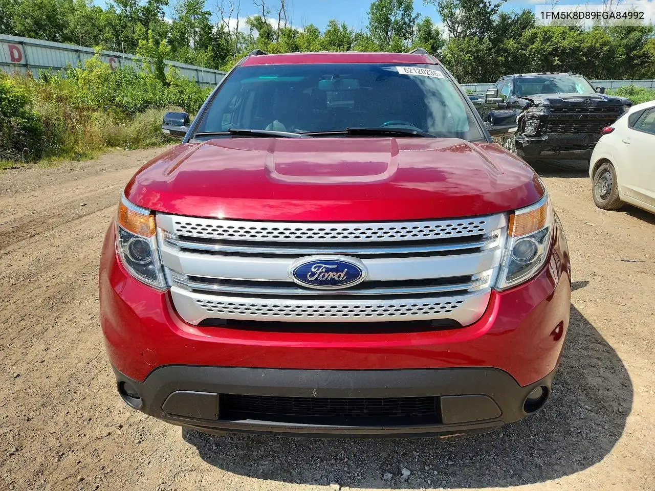 2015 Ford Explorer Xlt VIN: 1FM5K8D89FGA84992 Lot: 62120236
