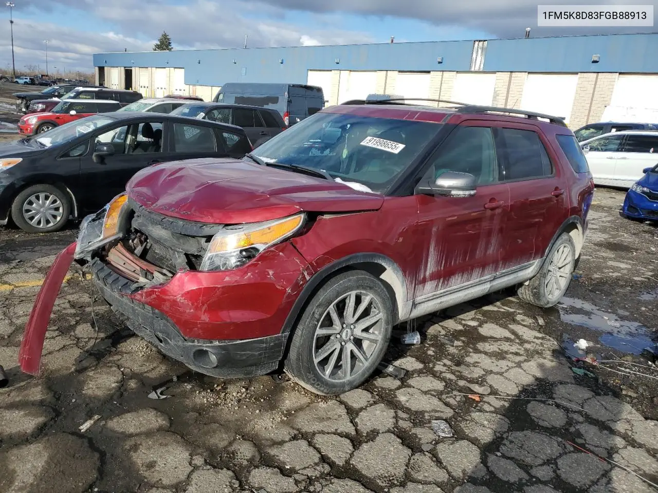 1FM5K8D83FGB88913 2015 Ford Explorer Xlt