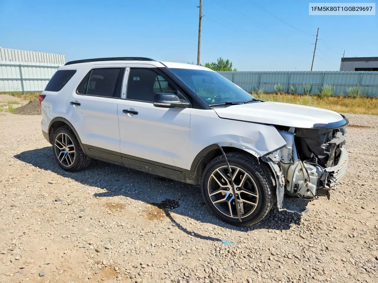 2016 Ford Explorer Sport VIN: 1FM5K8GT1GGB29697 Lot: 61036046