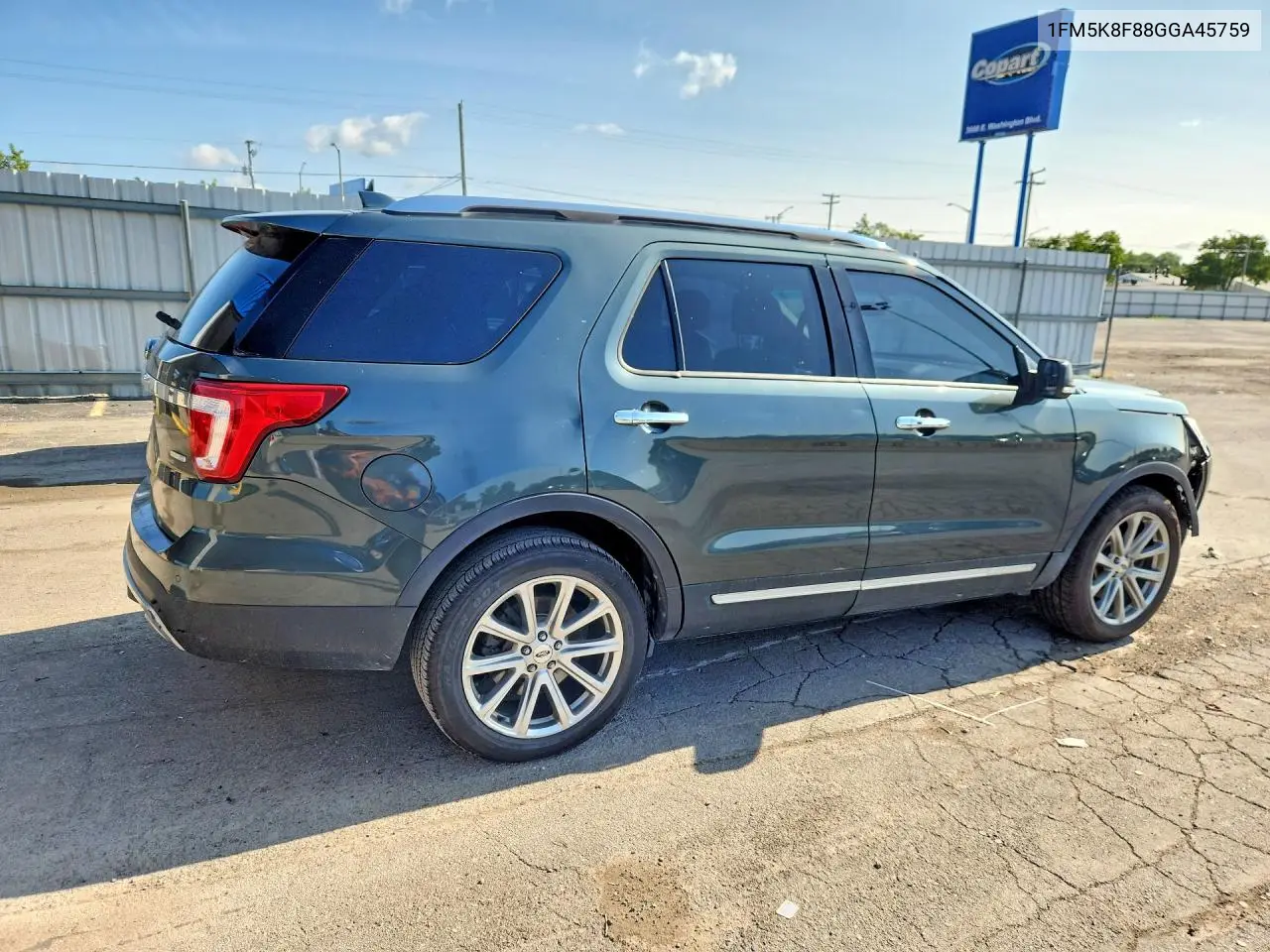 2016 Ford Explorer Limited VIN: 1FM5K8F88GGA45759 Lot: 61665926